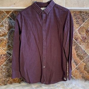 Crosby & Howard Men’s Stretch Fabric Maroon and Gray Button Down Size XL